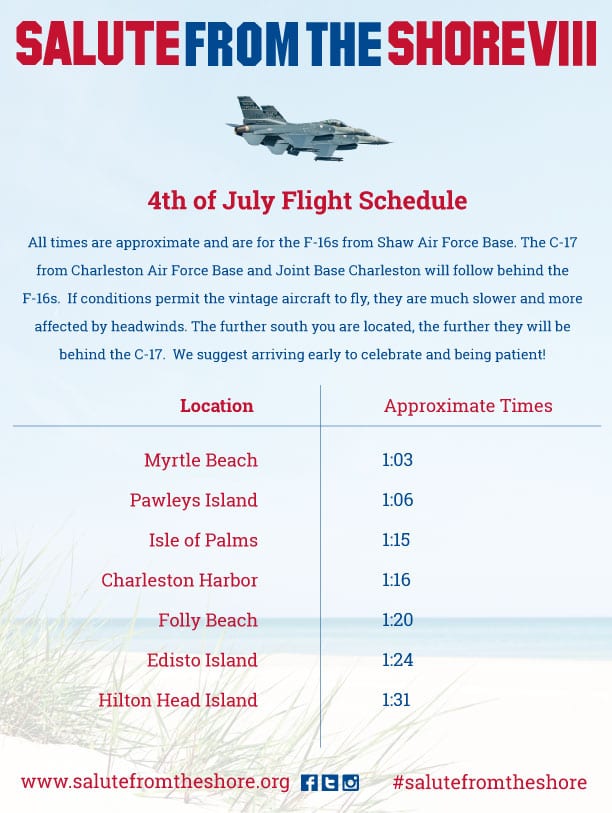 2017 Salute from the Shore Flight Schedule