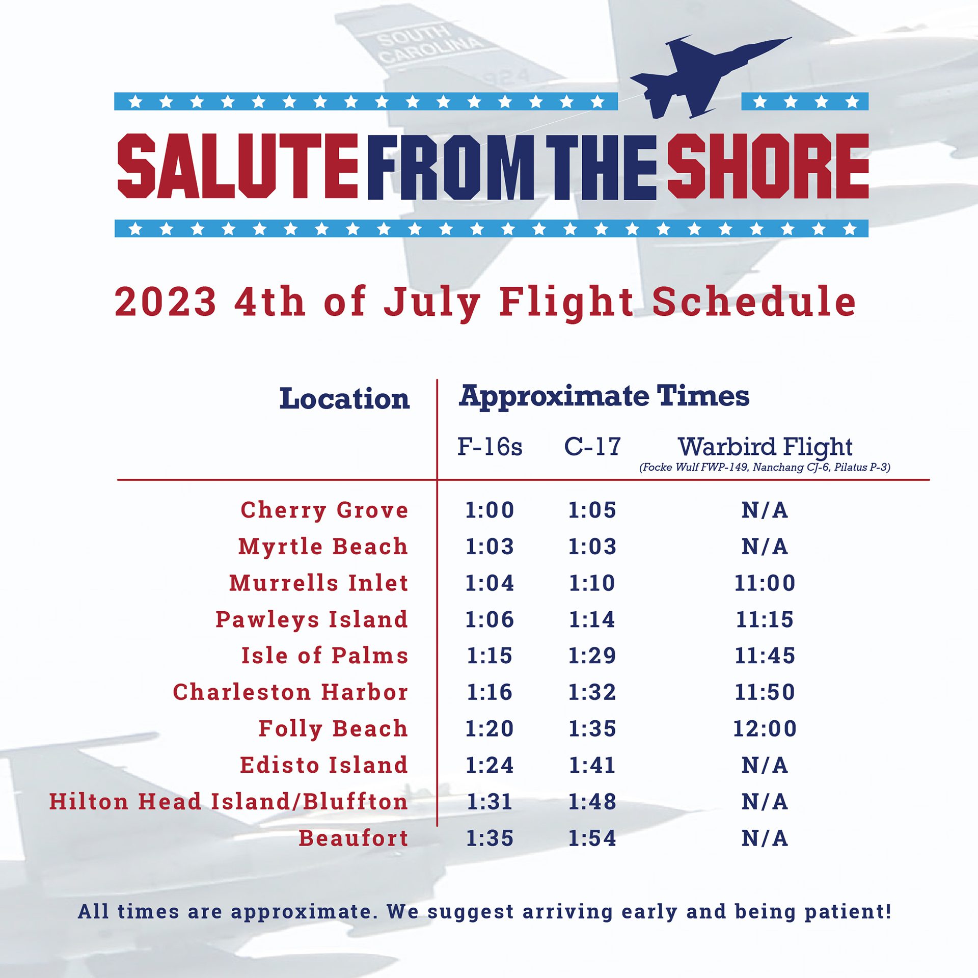 20230627 SFTS Flight Schedule Salute From the Shore